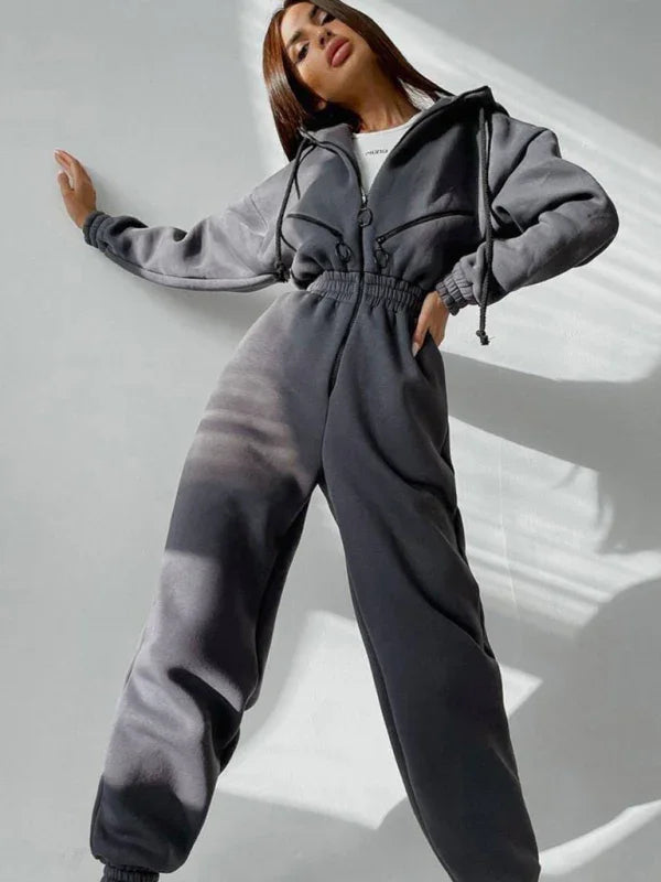 Maduro Women Zip Up Casual Tracksuit Set