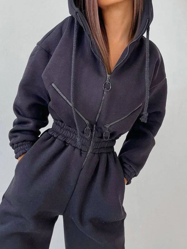 Maduro Women Zip Up Casual Tracksuit Set