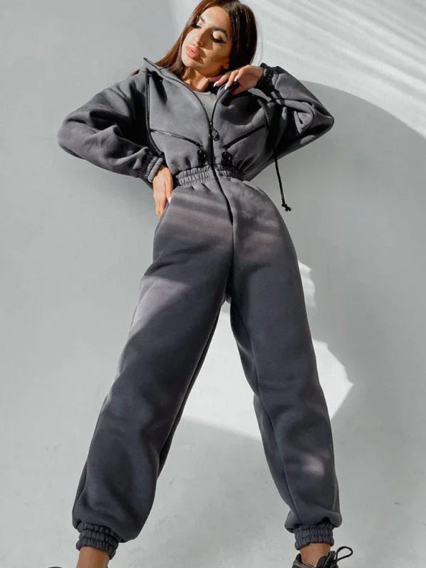 Maduro Women Zip Up Casual Tracksuit Set