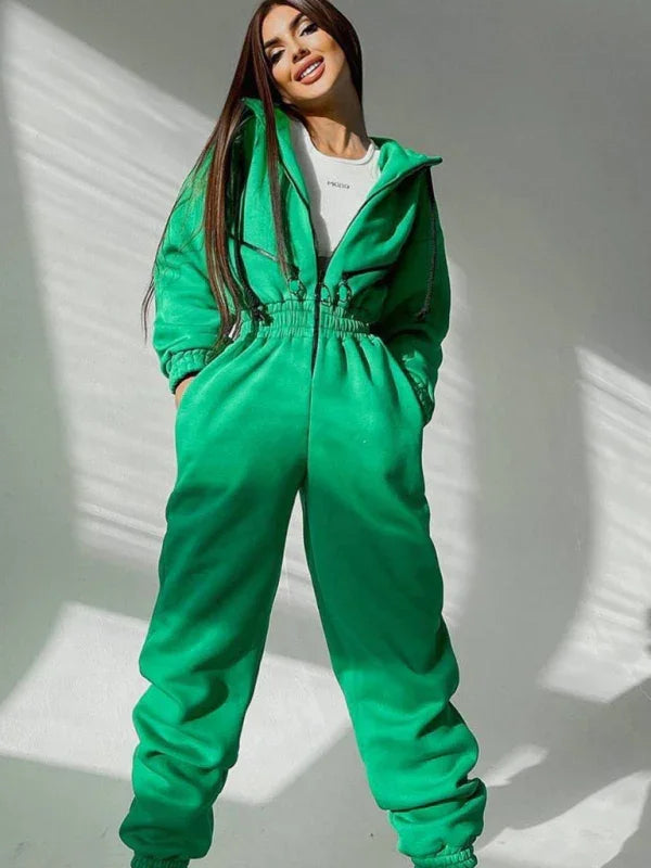 Maduro Women Zip Up Casual Tracksuit Set