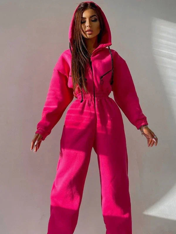 Maduro Women Zip Up Casual Tracksuit Set