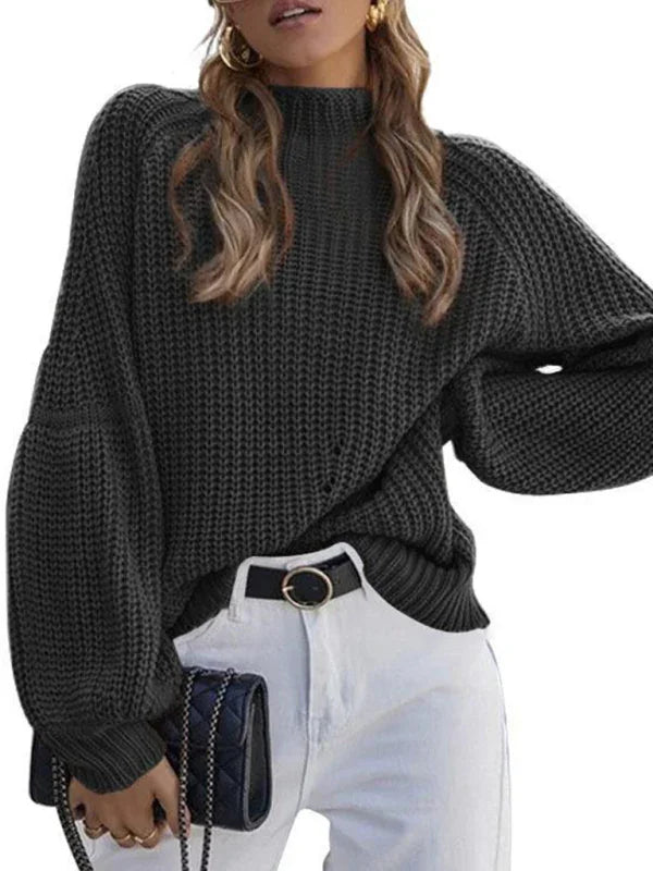 Astoria women's solid color loose half turtleneck sweater
