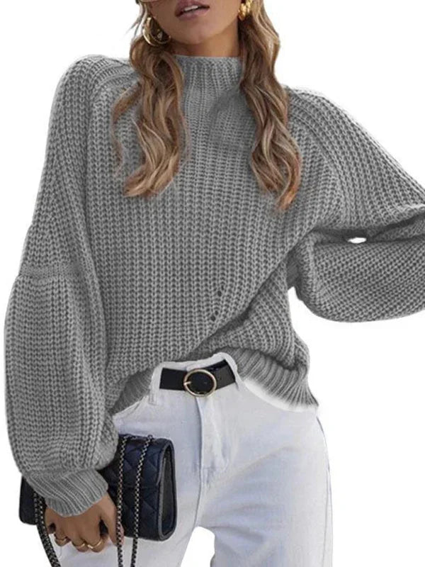 Astoria women's solid color loose half turtleneck sweater