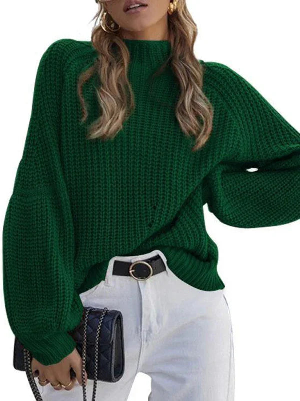 Astoria women's solid color loose half turtleneck sweater