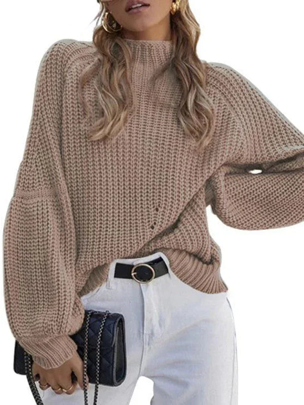 Astoria women's solid color loose half turtleneck sweater