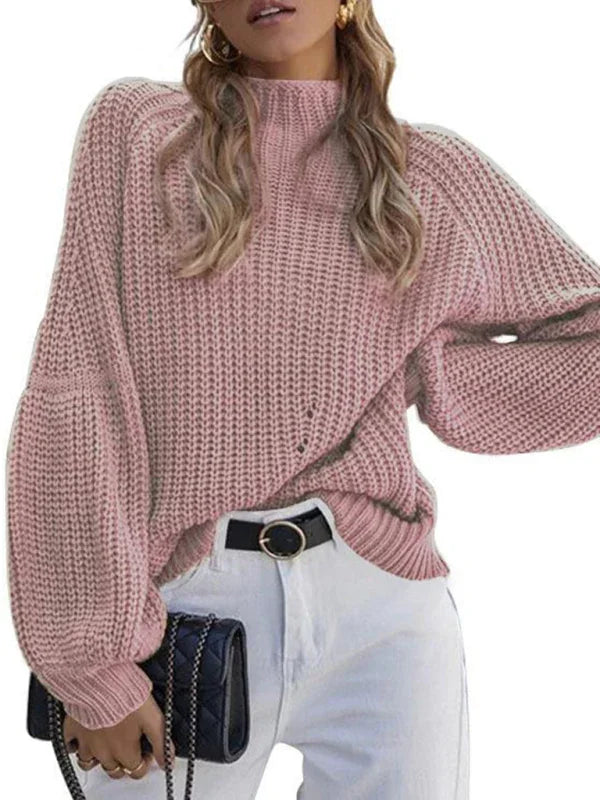 Astoria women's solid color loose half turtleneck sweater