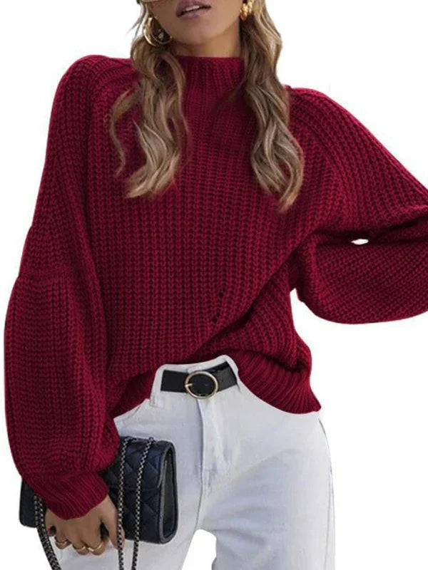 Astoria women's solid color loose half turtleneck sweater