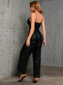 Yoeli Sleeveless Backless Sequin Slim Fit Fashion Suspender Jumpsuit