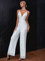 Yoeli Sleeveless Backless Sequin Slim Fit Fashion Suspender Jumpsuit
