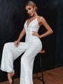 Yoeli Sleeveless Backless Sequin Slim Fit Fashion Suspender Jumpsuit