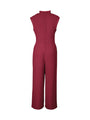Candida New Sleeveless Solid Color Swing Collar Jumpsuit