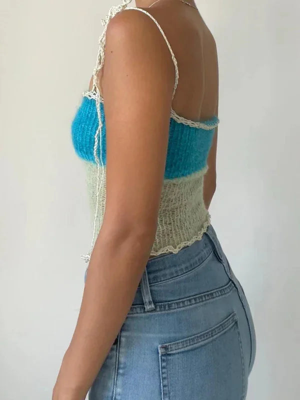 Trenton slim fit contrast color sexy suspender top