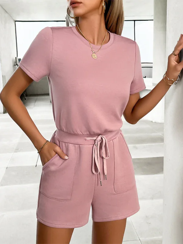 Kermie casual solid color short jumpsuit