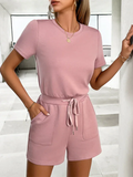 Kermie casual solid color short jumpsuit