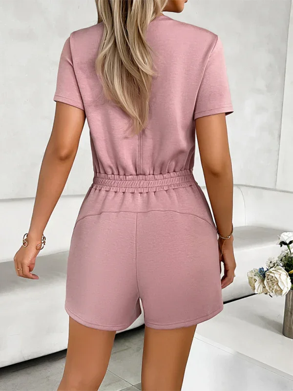 Kermie casual solid color short jumpsuit