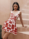 Greenfields Fashion Suspenders Positioning Printed Dress
