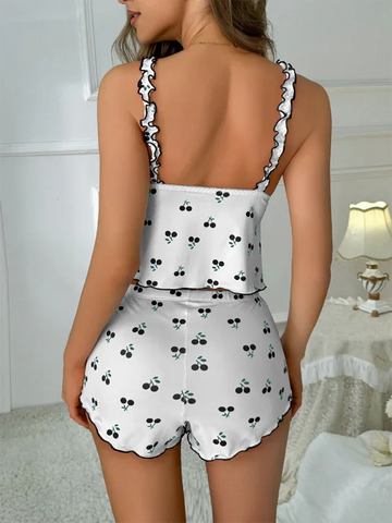 Smithtown wooden printed triangle cup sling pajamas loungewear pajamas