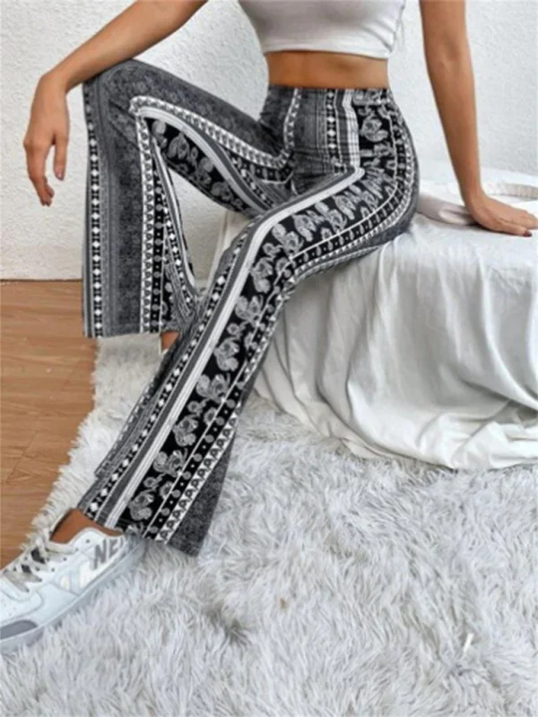 Violeta Boho Printed Skinny Micro Slim Sexy Casual Pants
