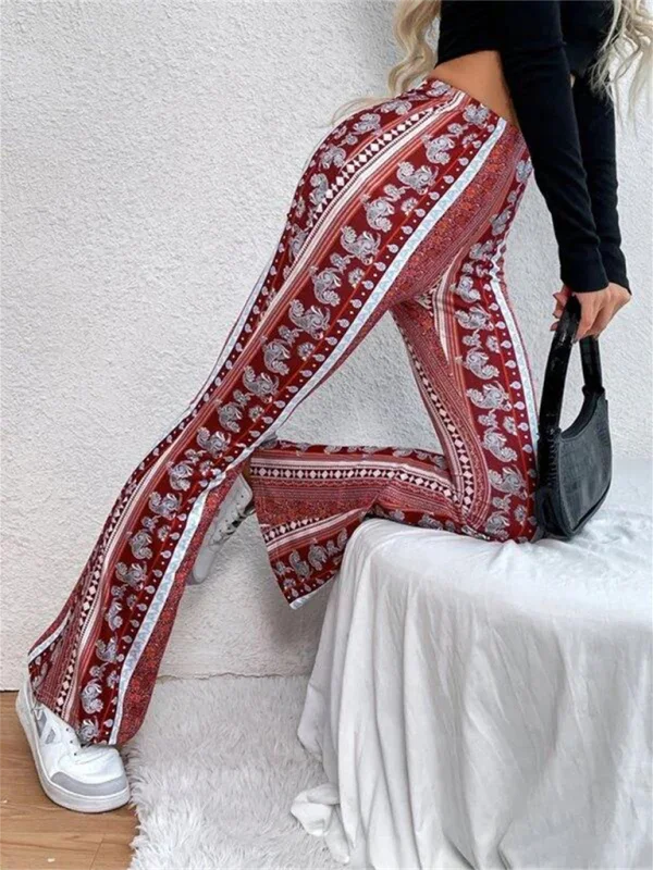 Violeta Boho Printed Skinny Micro Slim Sexy Casual Pants