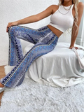 Violeta Boho Printed Skinny Micro Slim Sexy Casual Pants