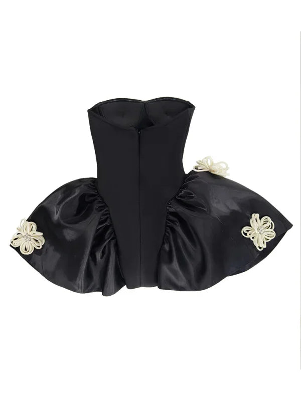 Saratoga Black Floral Bandage Dress with Tutu Tutu