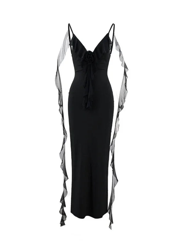 Cooperstown V-neck Backless Slim Shoulder Fishtail Evening Dress