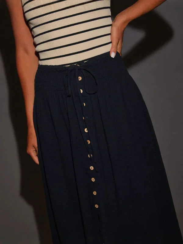 Beligna solid color tie waist skirt