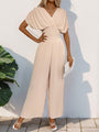 Ennia Crossover V-neck pleated wide-leg jumpsuit