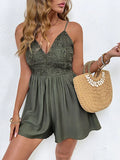 Eliza Suspender lace patchwork jumpsuit