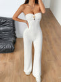 Georgina Sexy hot girl solid color wide leg jumpsuit
