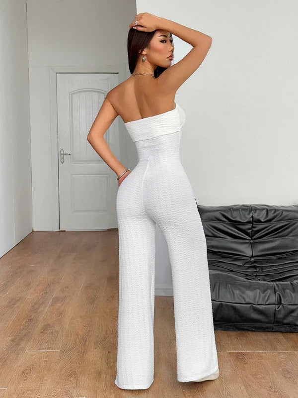 Georgina Sexy hot girl solid color wide leg jumpsuit
