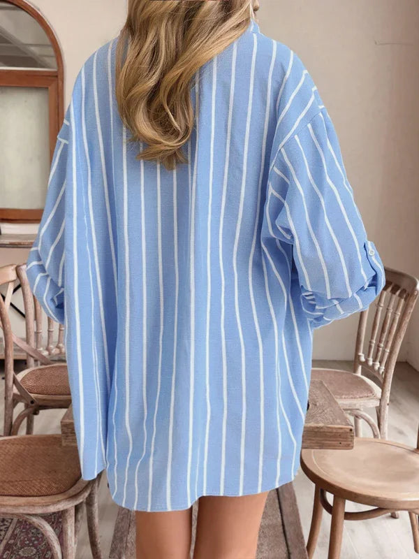 Felia Striped fashionable commuter shirt top