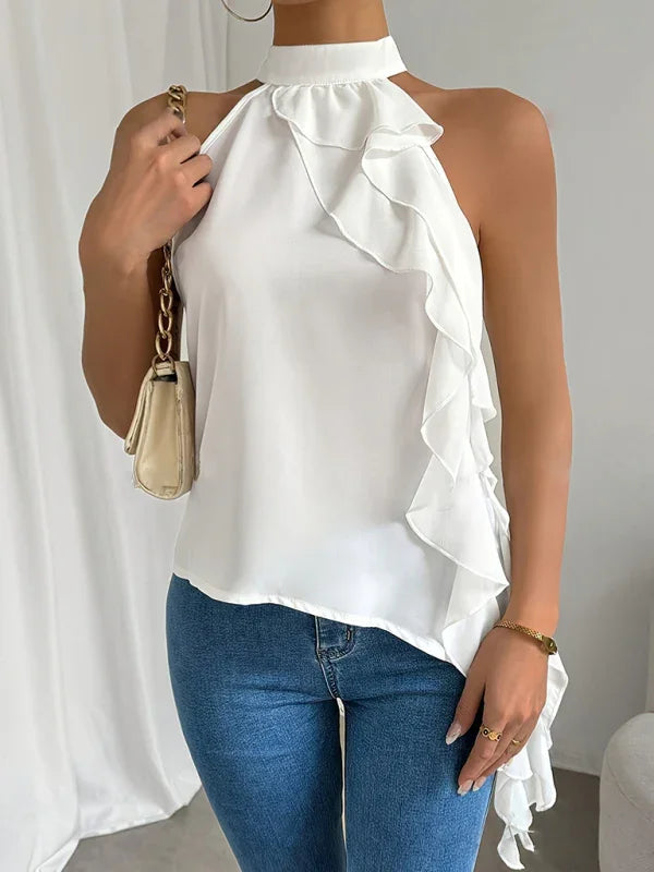 Jokira Halter neck sleeveless vest shirt