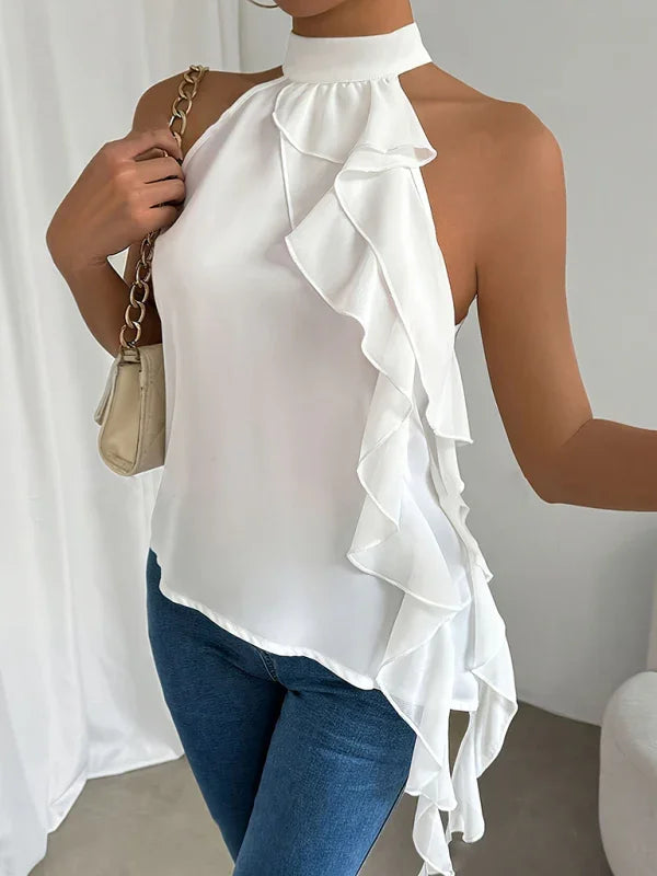 Jokira Halter neck sleeveless vest shirt