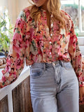 Viola Floral print crew neck long-sleeved shirt top