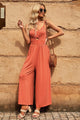 India Smocked Spaghetti Strap Wide Leg Jumpsuits - Vestir en Moda