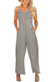 India Smocked Spaghetti Strap Wide Leg Jumpsuits - Vestir en Moda