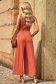 India Smocked Spaghetti Strap Wide Leg Jumpsuits - Vestir en Moda