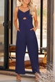 India Smocked Spaghetti Strap Wide Leg Jumpsuits - Vestir en Moda