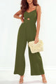 India Smocked Spaghetti Strap Wide Leg Jumpsuits - Vestir en Moda