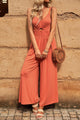 India Smocked Spaghetti Strap Wide Leg Jumpsuits - Vestir en Moda