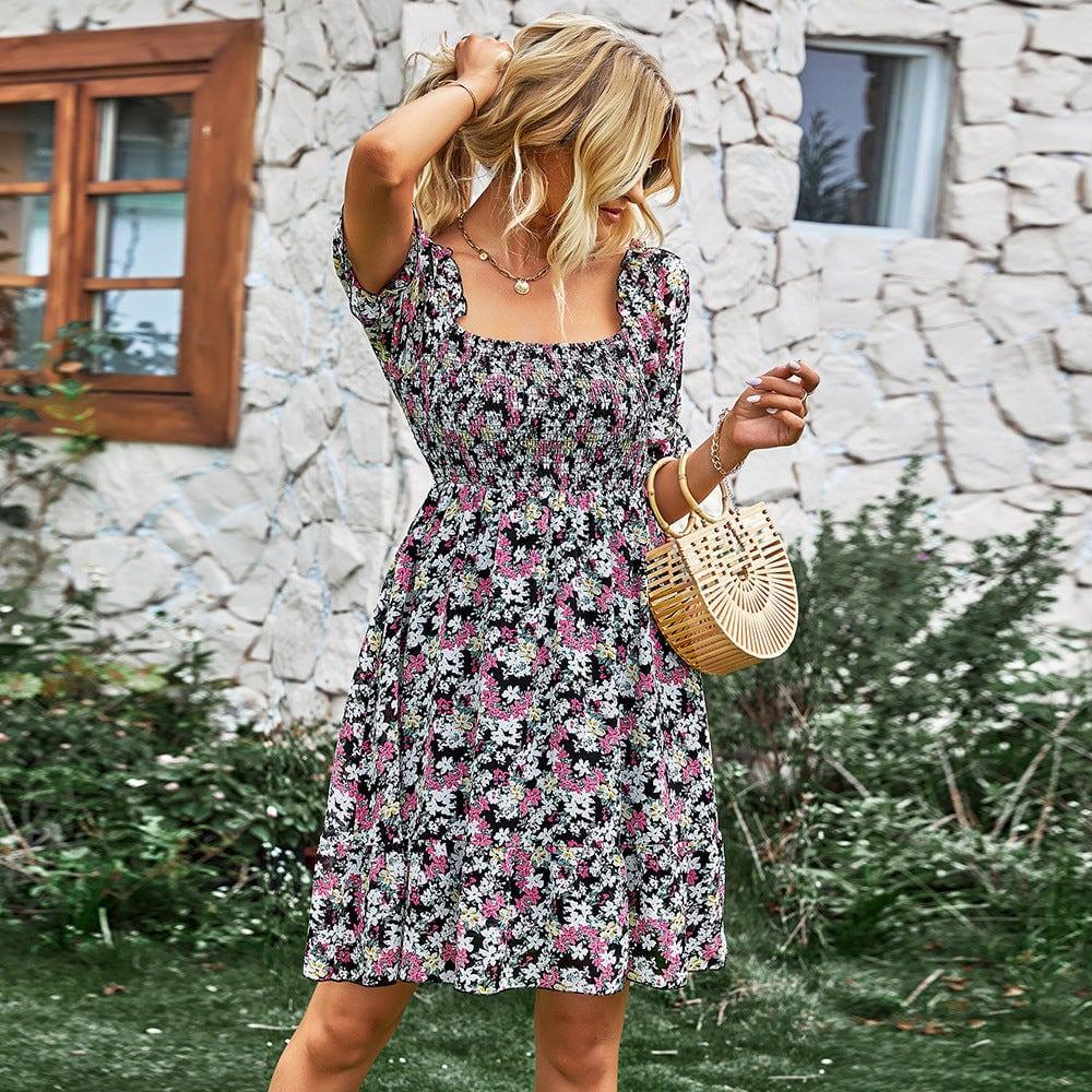 Ines Spring Autumn French Square Collar Dresses - Vestir en Moda