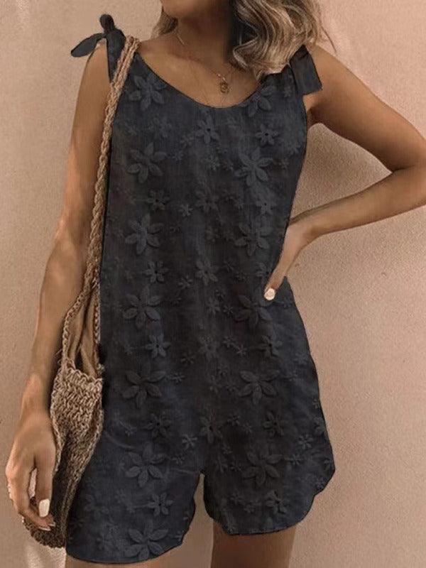 Inés Women Embroidered Fabric Strap Rompers - Vestir en Moda
