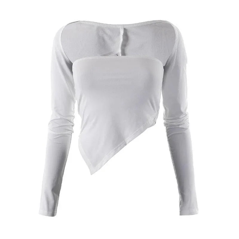 Iris Solid Color Long Sleeve Shawl off Shoulder Blouse - Vestir en Moda