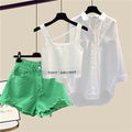 Isabella New Style Casual White Chiffon Two Pieces Sets - Vestir en Moda