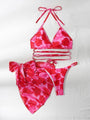 Isabella Sexy Printed Halter 3 Piece Bikini - Vestir en Moda