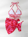 Isabella Sexy Printed Halter 3 Piece Bikini - Vestir en Moda