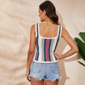 Isabella Stitching Contrast Color Knitwear Tank Tops - Vestir en Moda