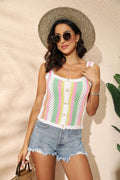 Isabella Stitching Contrast Color Knitwear Tank Tops - Vestir en Moda