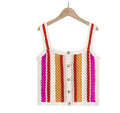 Isabella Stitching Contrast Color Knitwear Tank Tops - Vestir en Moda